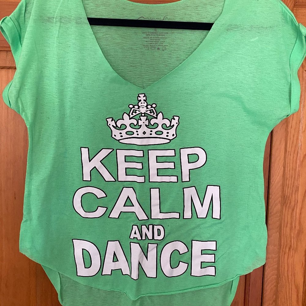 Neon Green Keep Calm and Dance Tee